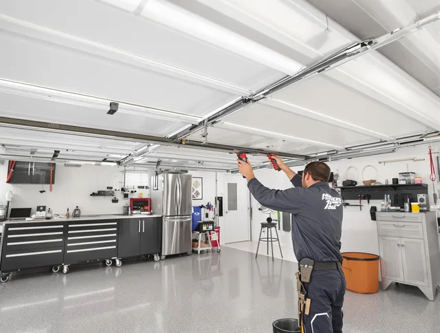 Overhead garage door repair service by Trumbull Center Garage Door Repair in Trumbull Center