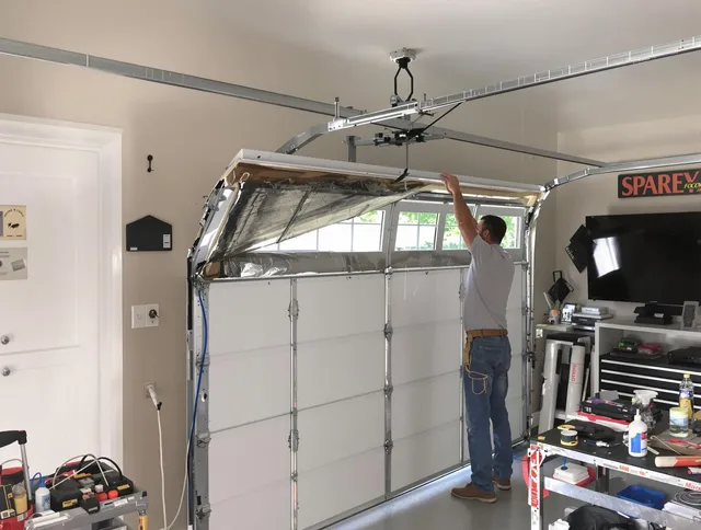 Garage door section replacement by Trumbull Center Garage Door Repair in Trumbull Center